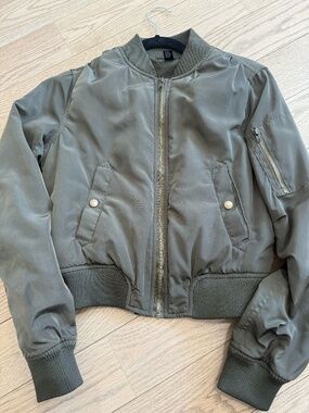 AQUA Olive Green Bomber Jacket